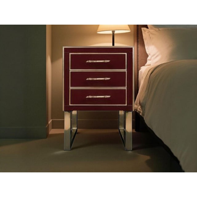 Handmade Bedside Tables in Glass and Brass from Justfurnituress SRL, Set of 2 For Sale - Image 4 of 15