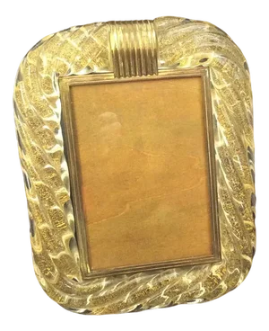 Murano Glass Photo Frame with Inclusion of Gold Leaf by Flavio Poli for Seguso Vetri D'Arte, 1940s