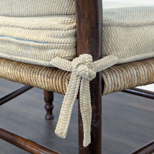 Beige Vintage Ladderback Dining Armchair For Sale - Image 8 of 13