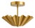 Scalloped Brass Flush Mount Ceiling Light, Mid Century Modern Brass Ceiling Fixture, Flower Shade Semi Flush Light for Bedroom Hallway Foyer For Sale