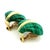 Vintage 1970s 18k Gold Carved Malachite Sculptural Clip-on Earrings, Pair For Sale - Image 4 of 15