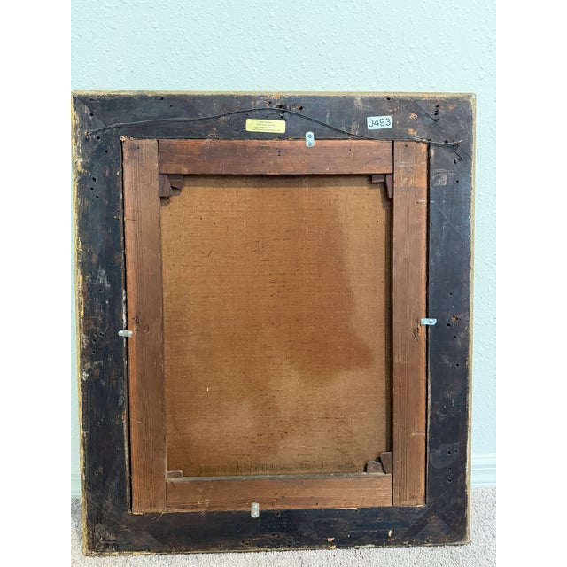 Antique 1868 Oil Portrait Young Woman European Lady Gilt Frame 19th Century For Sale - Image 12 of 12