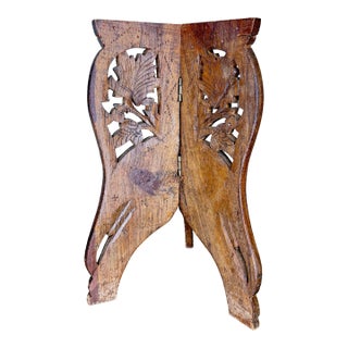 Anglo-Indian Wood Carved Folding Table Base For Sale