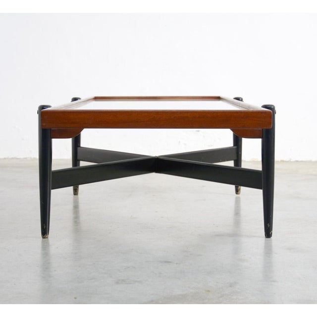 Vintage Teak Coffee Table with Frosted Glass Top For Sale - Image 11 of 18