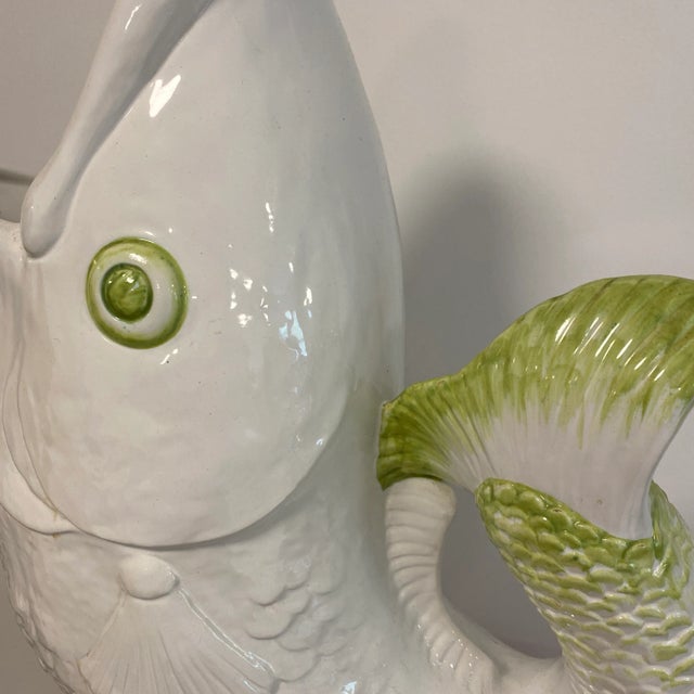 Very large, could be used for flowers or for umbrellas. Beautiful glaze and quality synonymous with miselsman Italy.