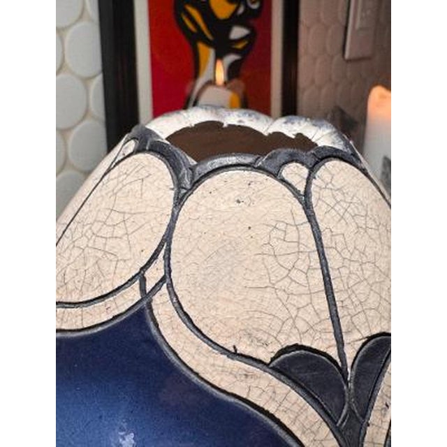 Ceramic Andy Smith Lidded Raku Pottery Vessel, From the Rubin Collection, North Carolina For Sale - Image 7 of 12