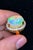 Gemstone Bochic "Orient" Natural Diamond & Fire Opal Ring Set In 18K Gold & Silver For Sale - Image 7 of 12