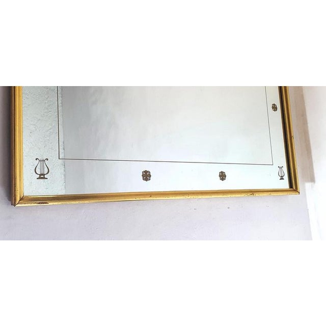 Gold Neoclassic Full-Length Mirror in the style of Gio Ponti, Italy, 1950s For Sale - Image 8 of 10