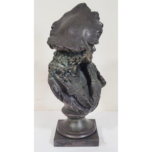 Silver French 19th C Silver Plated Bronze Bust of Rembrandt by Carrier-Belleuse For Sale - Image 8 of 16