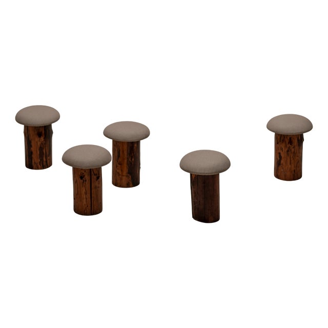 Vintage Mushroom Stools, 1960s, Set of 5 For Sale