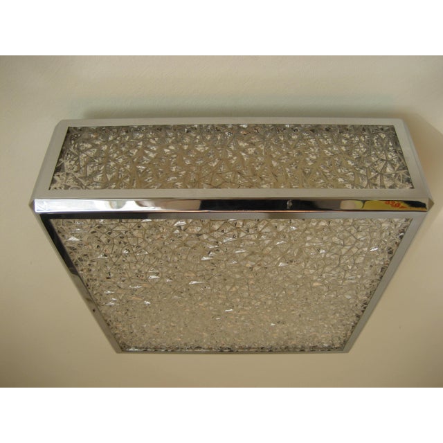 Vintage Ceiling Lamp with Plastic Sheets in Chomed Profiles, 1970s For Sale - Image 14 of 15