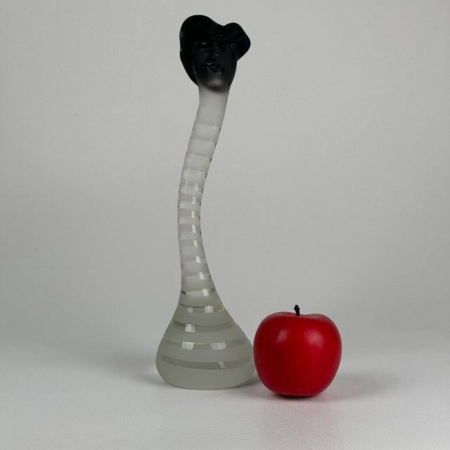 1990s Fellerman & Raabe Art Glass Sculpture of Elongated Swirling Head Portrait - Signed & Dated For Sale - Image 4 of 12