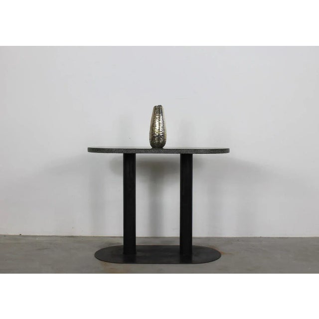 1970s Console Table in Black Lacquered Metal and Granite by Gabetti & d'Isola for Arbo, 1970s For Sale - Image 5 of 10