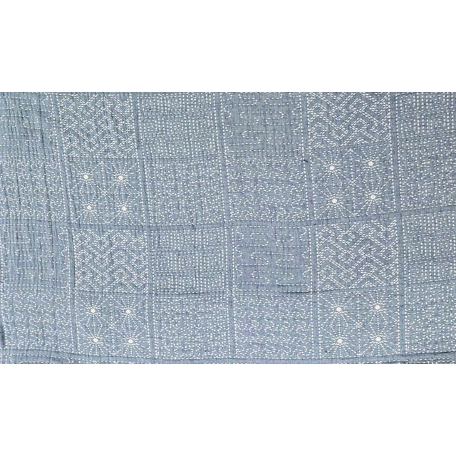 An extraordinary, high-quality bolt of vintage Japanese Sashiko fabric, offering an impressive, continuous length of 6.5...