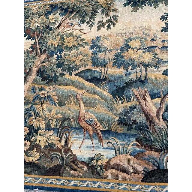 Vintage French Aubusson Tapestry in Silk and Wool, 1940s For Sale - Image 4 of 18