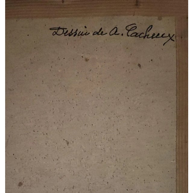 Armand Cacheux, Retour de baignade à la plage, Watercolor and Crayon on Paper, Framed For Sale - Image 8 of 9