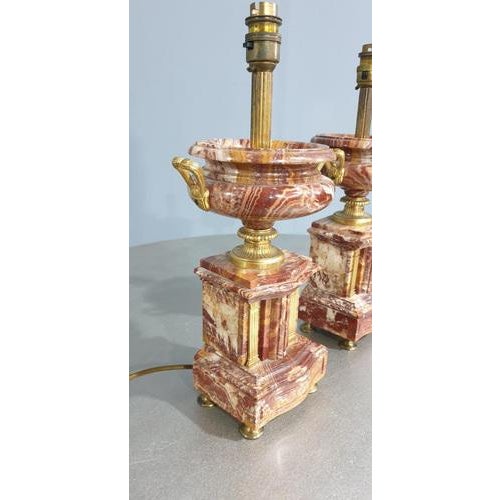 Outstanding Marble Table Lamps, Set of 2 For Sale - Image 4 of 10