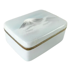 19th Century Japanese Wireless Cloisonne Enamel Box With Mt. Fuji by Ando