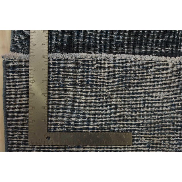 Tabriz Runner 2’8” X 14’5” Blue Wool Vintage Overdyed Hand-Knotted Rug For Sale - Image 11 of 11
