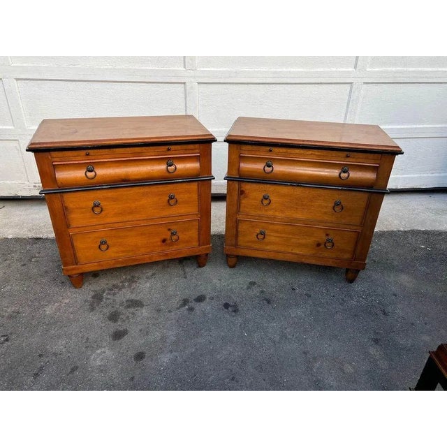 Pair of 3 drawer side chests by Milling Road Baker Furniture Dovetails join construction, drawers move smoothly Well made...