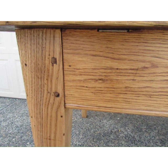 Tan Vintage French Light Oak Farm Table For Sale - Image 8 of 17