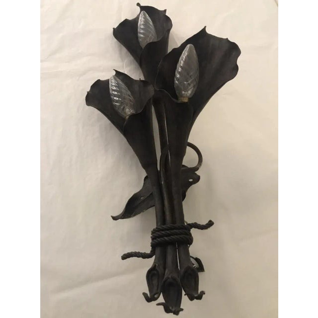 Antique Wrought Iron Sconce For Sale - Image 10 of 10