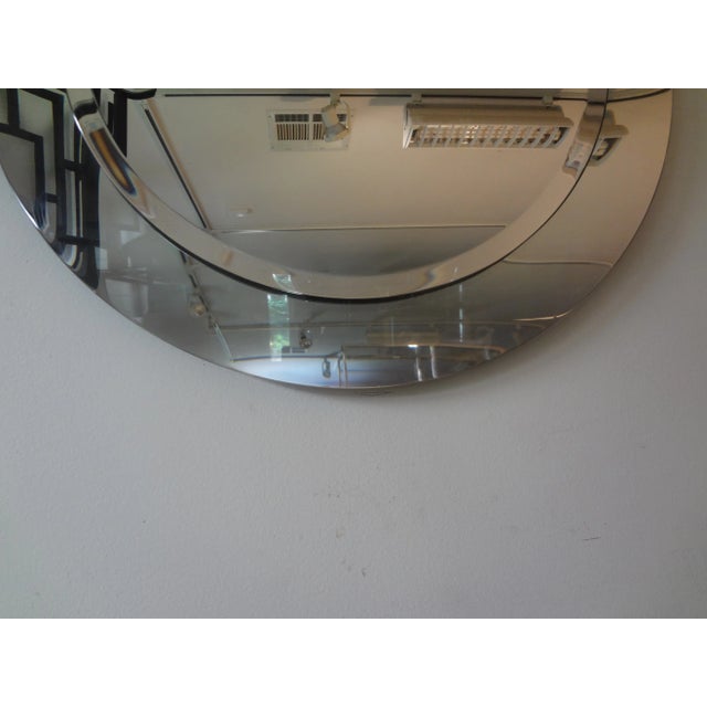 Glass Italian Modern Fontana Arte Inspired Beveled Mirror For Sale - Image 7 of 10