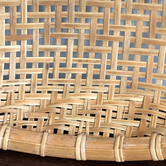 Vintage Mid-20th Century Handwoven Chinese Winnowing Basket For Sale - Image 9 of 11
