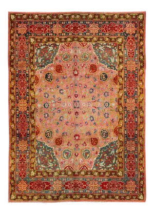 Colorful Antique Indian Amritsar in Pink, Teal, Red, Blue, Teal, Chartreuse Green.