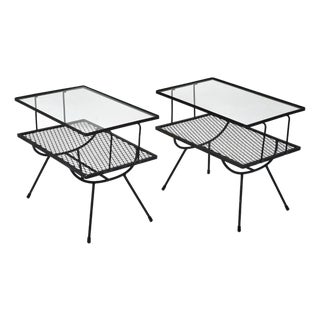 Two-Tiered Iron End Tables by Frank & Son (Pair) For Sale