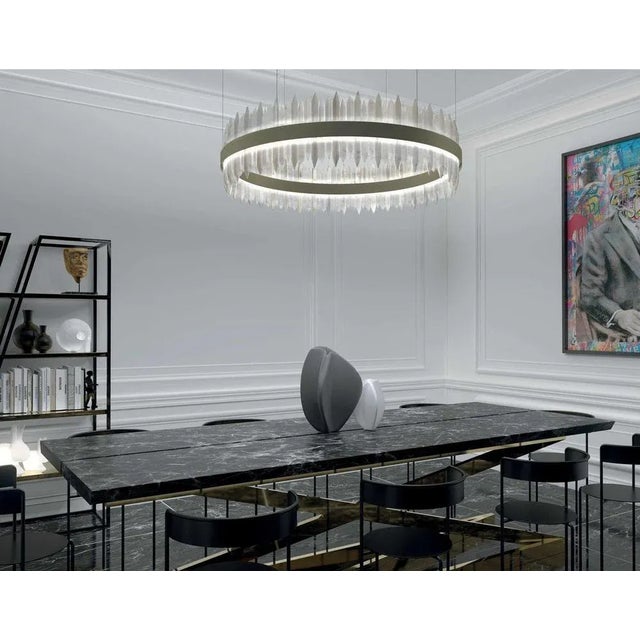 Uranano Brushed Brass 60 Pendant Light 2 by Alabattro Italian For Sale - Image 6 of 7