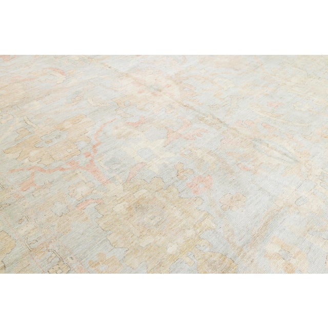 14x19 Contemporary Turkish-Style Oushak Hand-Knotted Wool Rug - Muted Neutral For Sale - Image 12 of 12