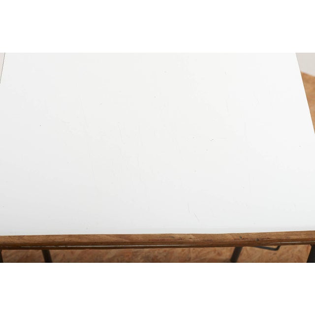 Green Lacquered Steel and Plywood Desk with Resin Tabletop For Sale - Image 9 of 15