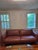 Super comfortable BRAND NEW with TAG leather caramel cognac chestnut colored leather sofa. with padded arms, removable...