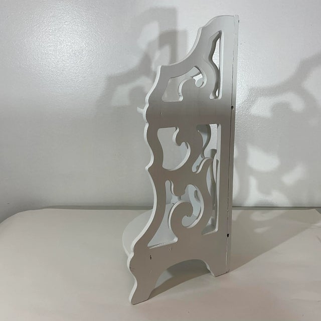 Wood 1970s White Corner Shelf With Two Shelves. For Sale - Image 7 of 10