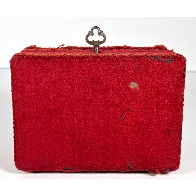 Antique Velvet Jewelry, Trinket or Sewing Box For Sale - Image 14 of 18