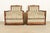 Grosfeld House French Regency Louis XVI Carved Walnut Bergere Armchairs, Pair For Sale - Image 10 of 10