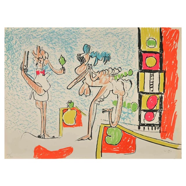 Sebastian Matta, Les Mademoiselles, Lithograph, 1970s For Sale