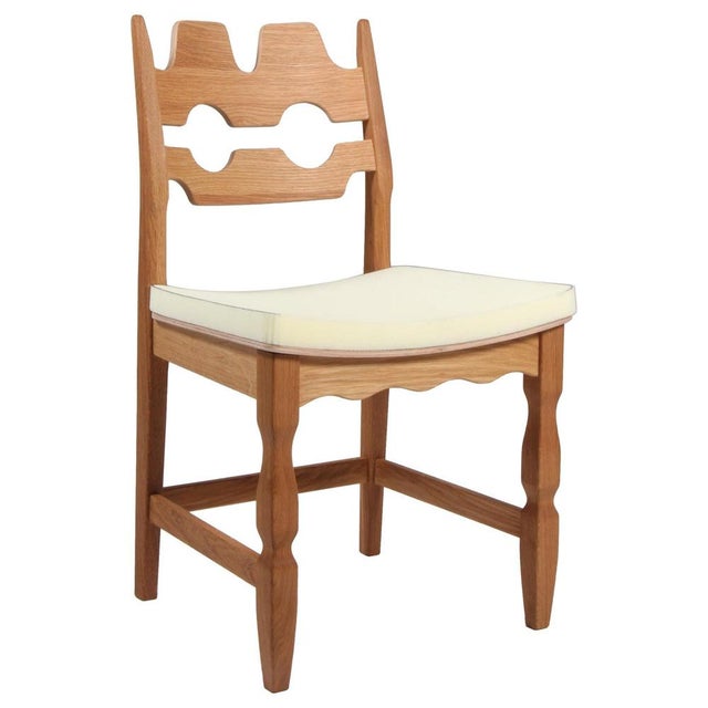 Model Razoblade Oak Dining Chair attributed to Henning Kjærnulf, Denmark, 2023 For Sale - Image 10 of 10