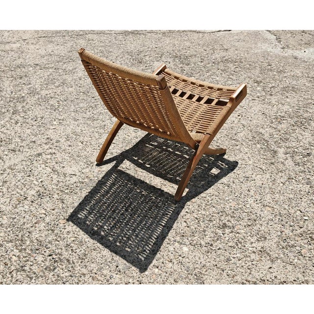 Mid-Century Modern Folding Chairs in Beech and Paper Cord attributed to Ebert Wels, 1960s, Set of 2 For Sale - Image 6 of 12