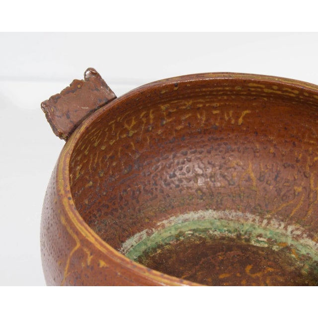 Studio Pottery Bowl With Handles For Sale In Indianapolis - Image 6 of 7