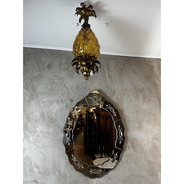 Glass Vintage Venetian Mirror, 1960 For Sale - Image 7 of 10