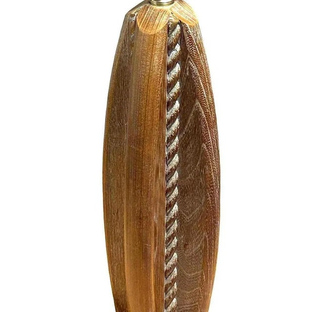 Mid 20th Century Mid 20th Century Mid-Century Hand Carved Maple Wood Heifetz Syle Abstract Table Lamp For Sale - Image 5 of 6