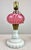 Late 19th Century Antique Fenton / L G Wright Style Cranberry & Milk Glass Converted Oil Lamp For Sale - Image 5 of 10