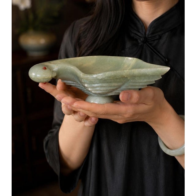 Aventurine Quartz Dove Bowl Hand Crafted Gemstone Bowl For Sale - Image 4 of 16