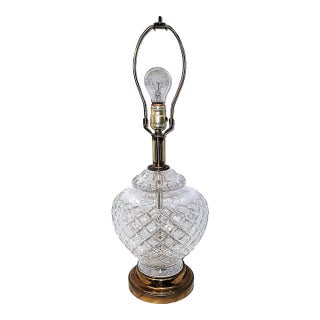 1970s Waterford Cut Crystal Apple Table Lamp For Sale
