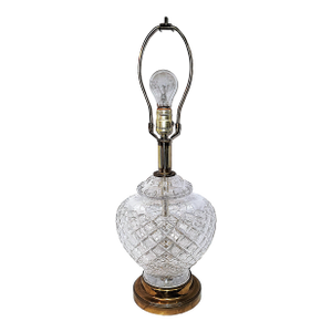 1970s Waterford Cut Crystal Apple Table Lamp