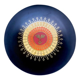 Vintage Couroc Monterey Hollywood Regency Sunburst Charger Plate For Sale