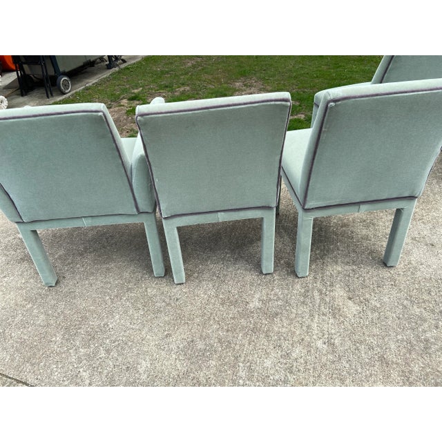 Late 20th Century Mid Century Widdicomb Style Designer Custom Upholstered Dining Chair - Set of 6 For Sale - Image 5 of 12