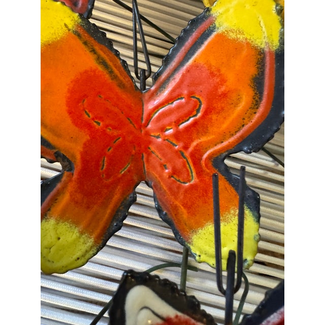 Orange Signed 1967 Curtis Jeré Enameled Butterfly Wall Sculpture for Artisan House For Sale - Image 8 of 9